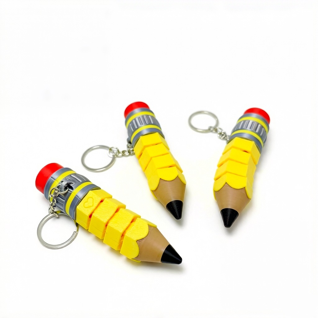 3D Printed Pencil Clicker Keychain Charm
