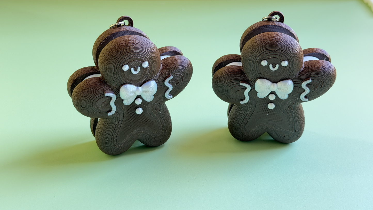 3D Printed Gingerbread Man Keychain