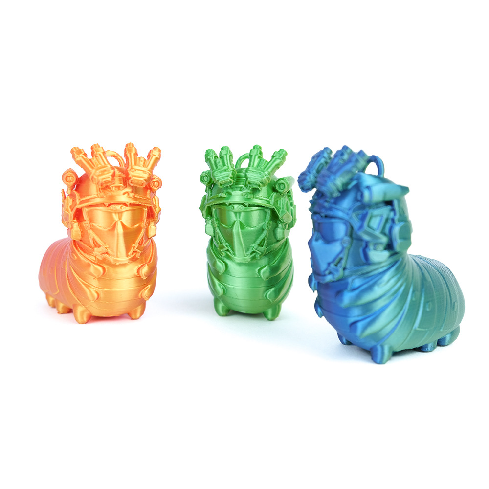3D-printed "Delta Force" viral merch: abstract "Weilong" worm figure