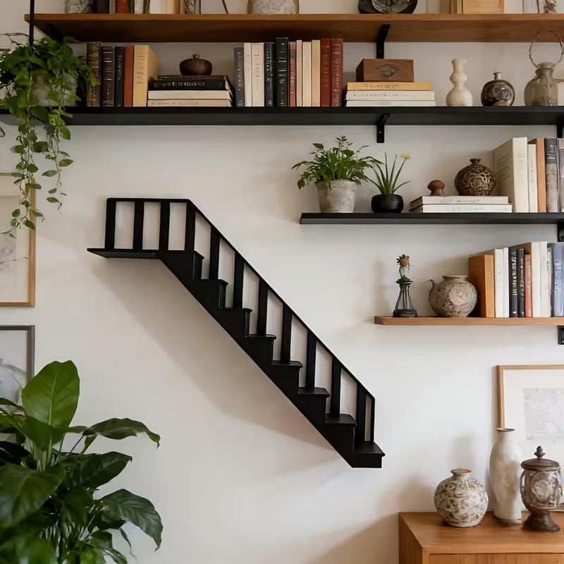 3D-printed miniature staircase scene