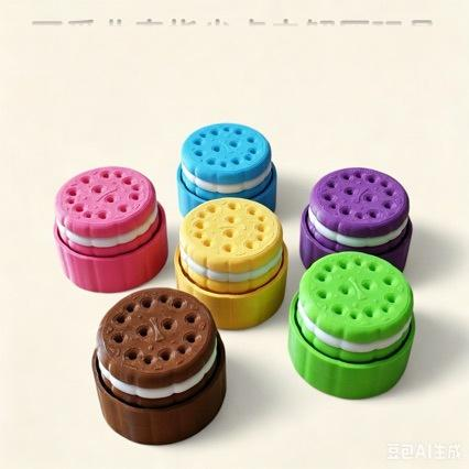 3D Printed Realistic Sandwich Cookie Fidget Keychain