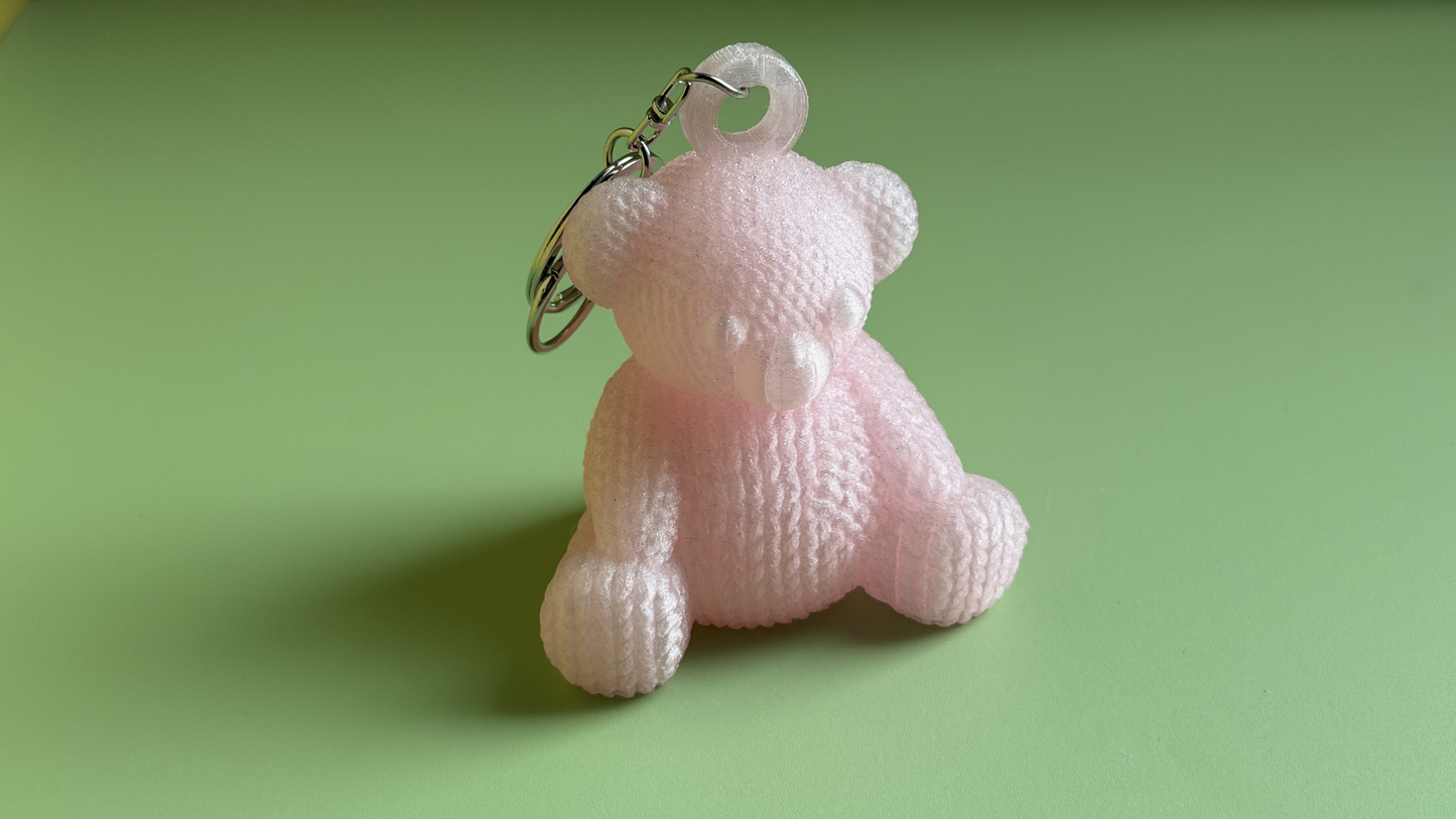 3D printed pink bear keychain