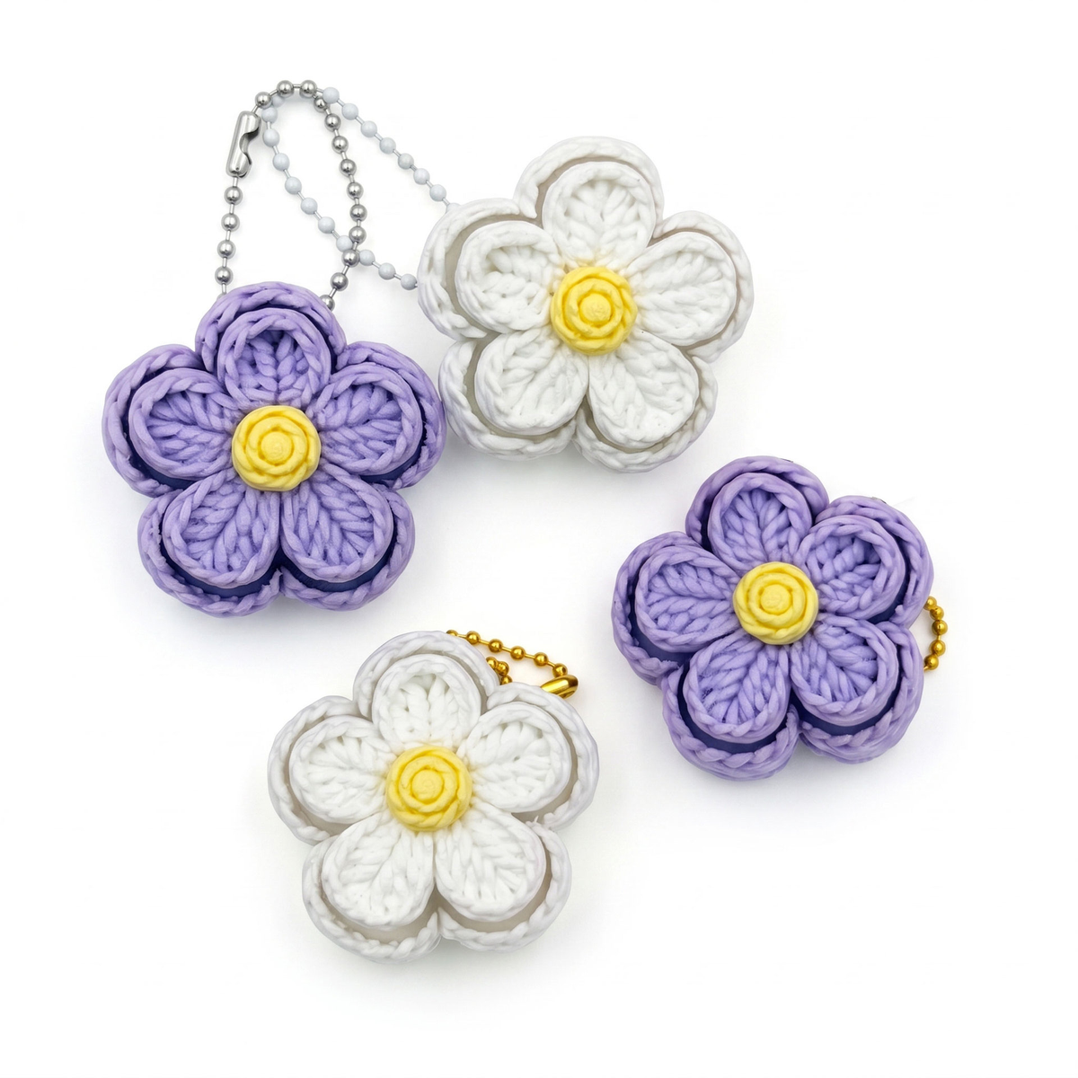 3D-printed cute knitted flower clicker