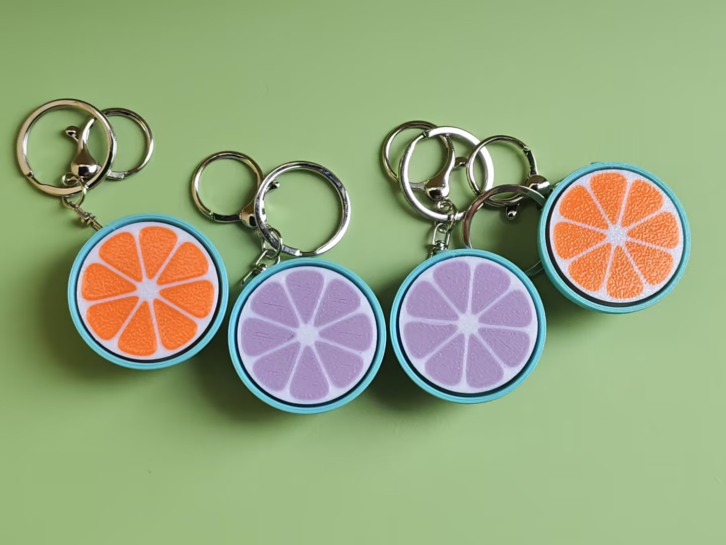 3D printed lemon push-toy keychain