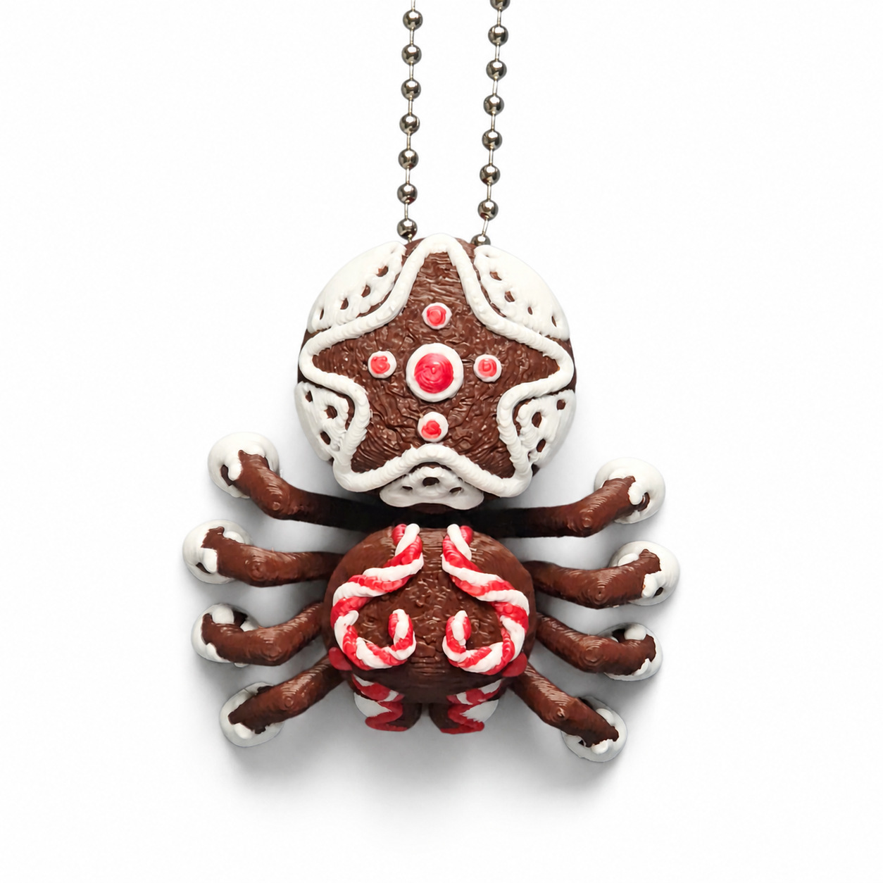 3D-printed creative gingerbread-style candy spider pendant