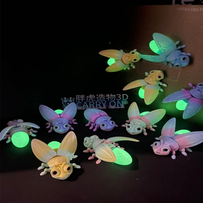 3D-printed magnetic firefly with articulated wings