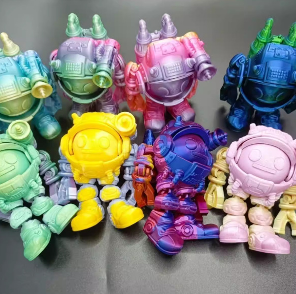 3D-printed 'Egg-boy' space-flying robot figure