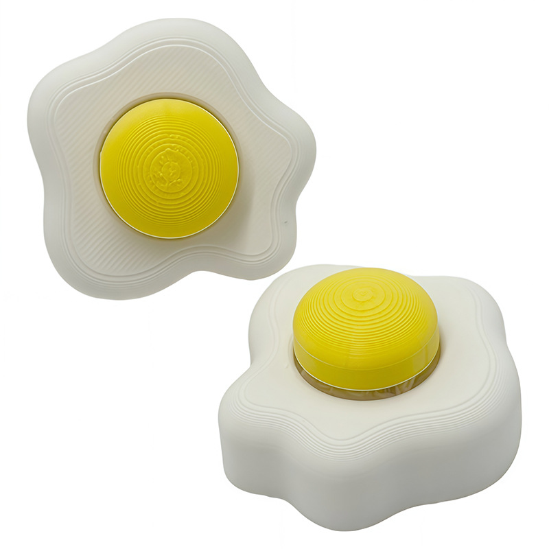 3D-printed fried-egg clicker stress-relief toy