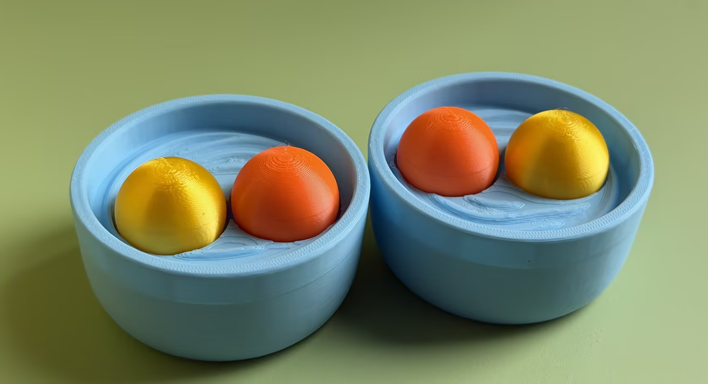 3D Printed Double-Egg Push-Button Ornament