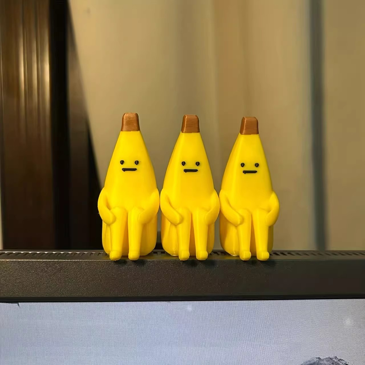 3D-printed "Anxious Banana" ornament (fun toy/figurine for kids)