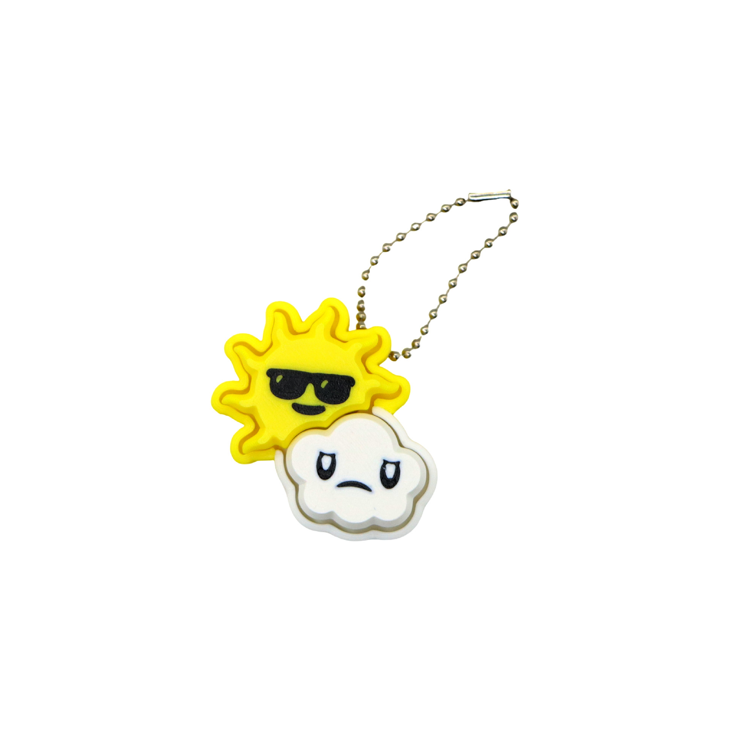3D-Printed Cloudy Sky Clicker Keychain Charm