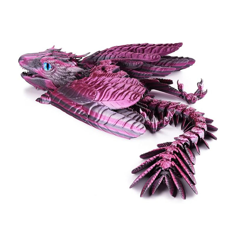 3D-printed dragon figurine (featuring Archaeopteryx-style feathers and wings)