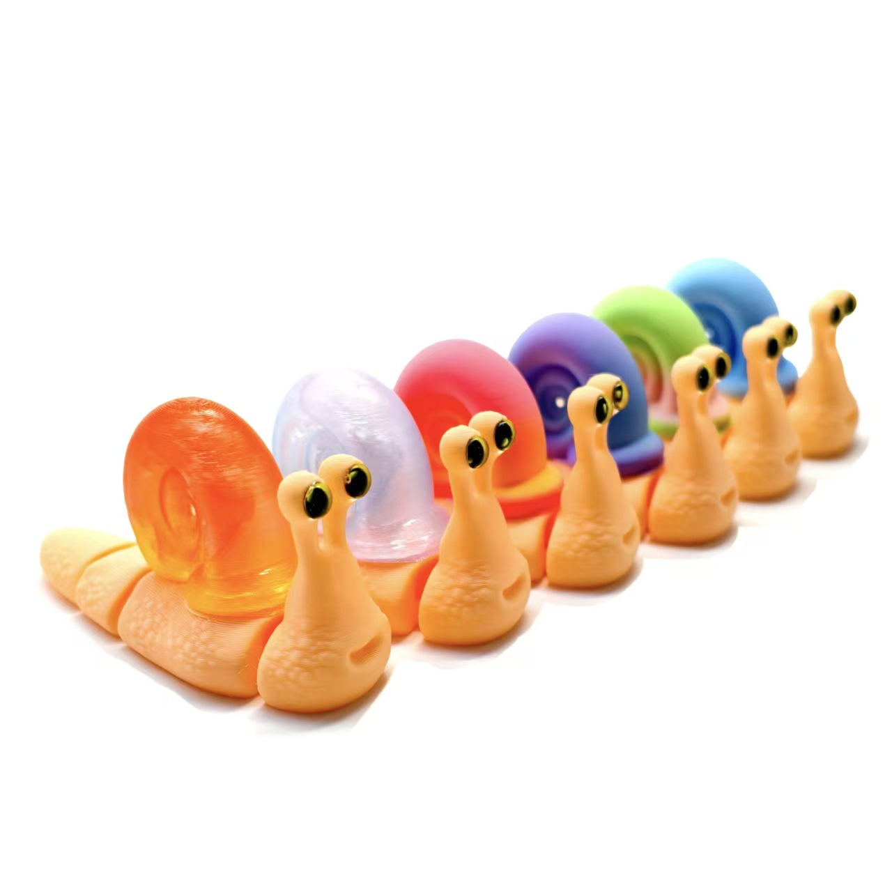 3D-printed cute snail with articulated joints