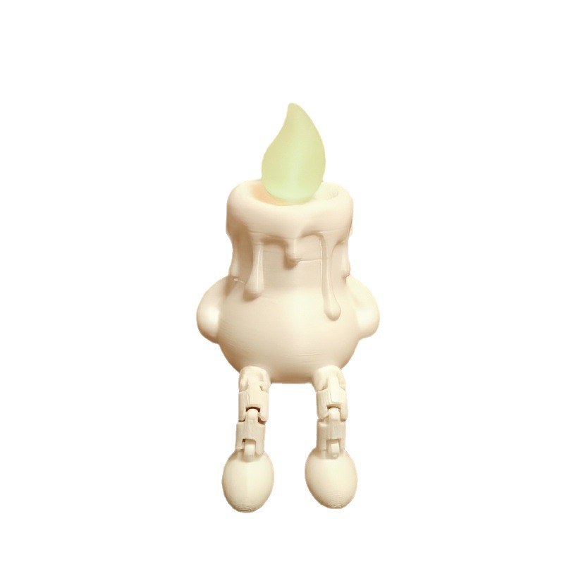 Creative 3D-printed glow-in-the-dark candle figure ornament