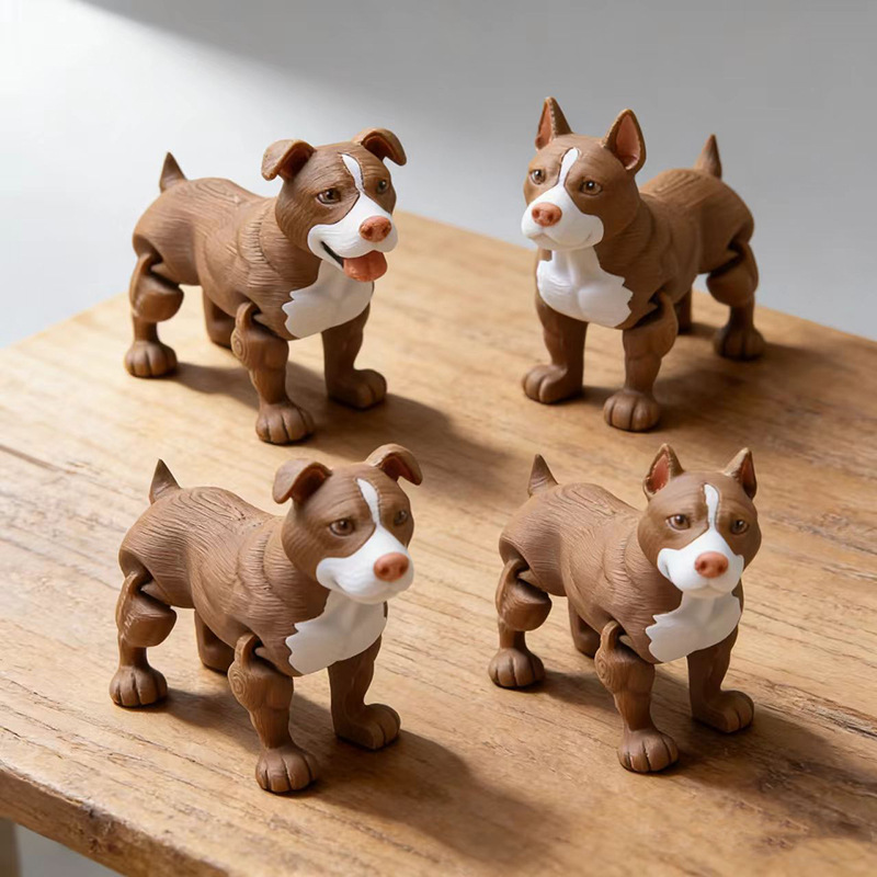 3D-printed Pitbull desktop figurine