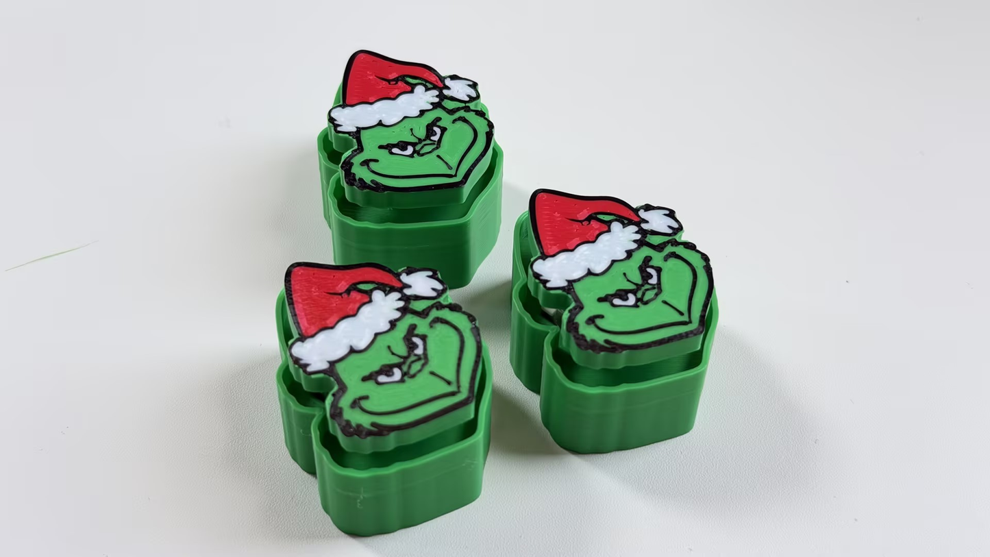 3D-printed push-button Christmas series ornament