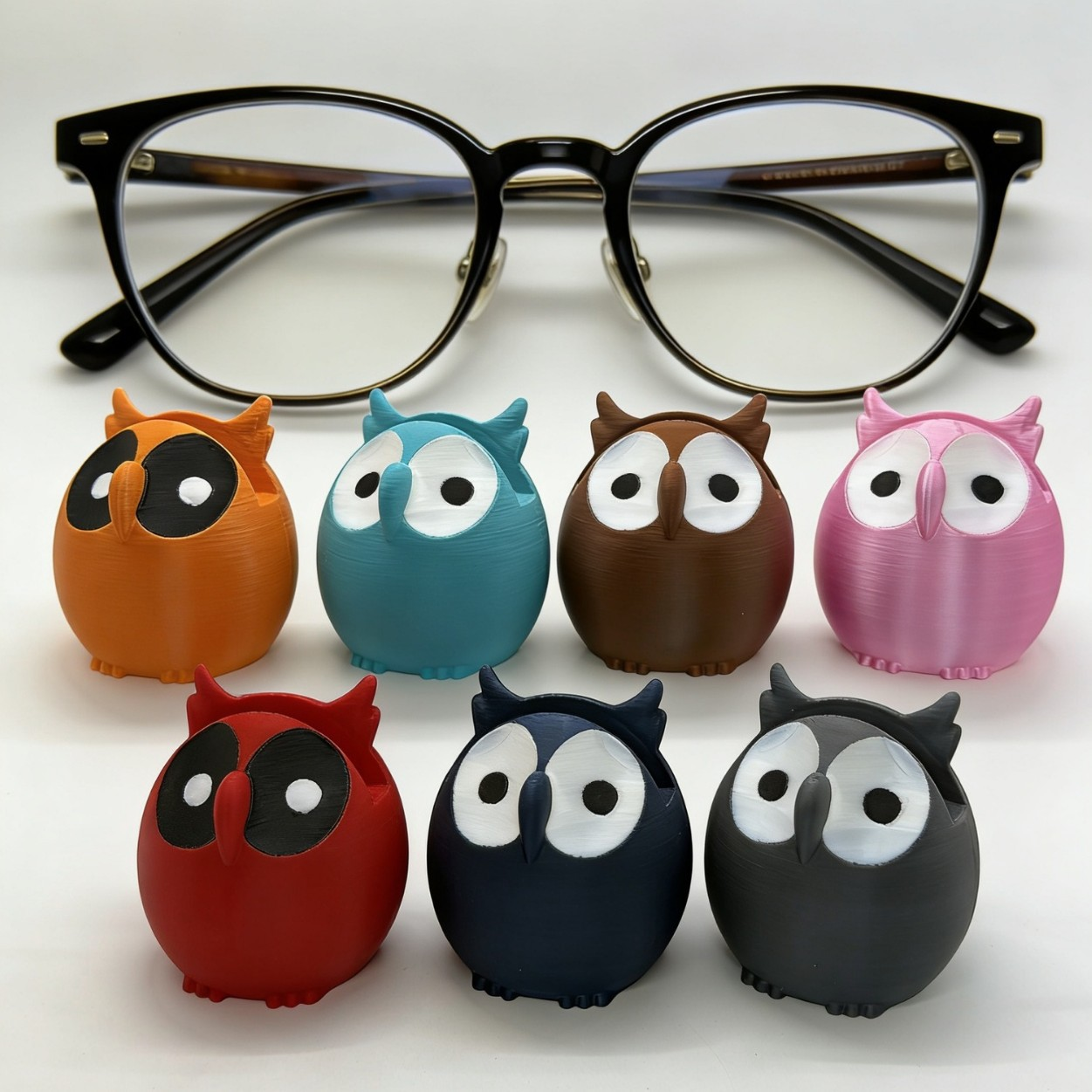 3D printed cat-owl glasses holder