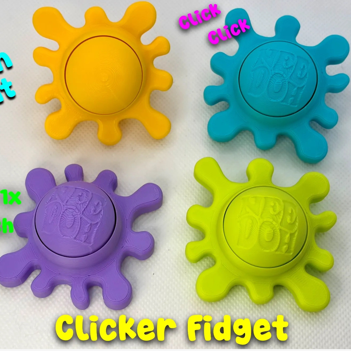 D Printed NeeDoh-Style Fidget Toy Sploot Splat Clicker