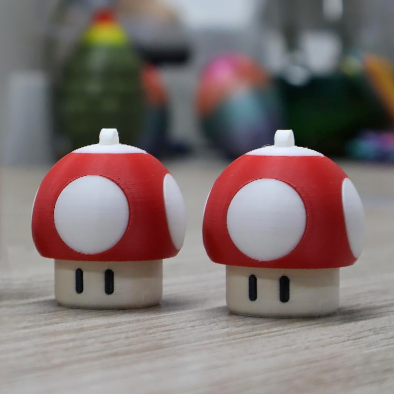 3D printed push-action mushroom