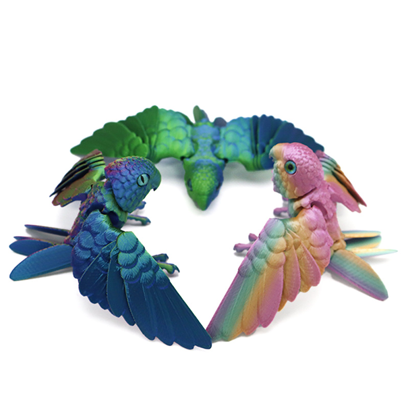 3D-printed parrot figurine