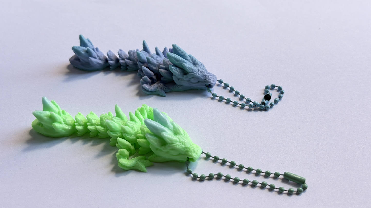 3D-printed dinosaur keychain