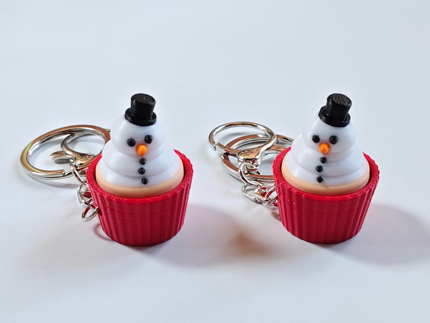 3D-printed Christmas Snowman Paper Cup Keychain