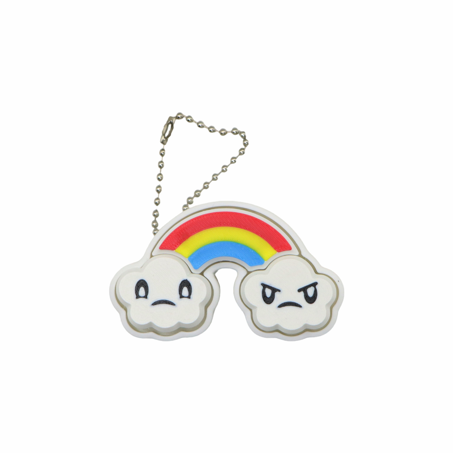 3D-Printed Rainbow Cloud Clicker Keychain Charm