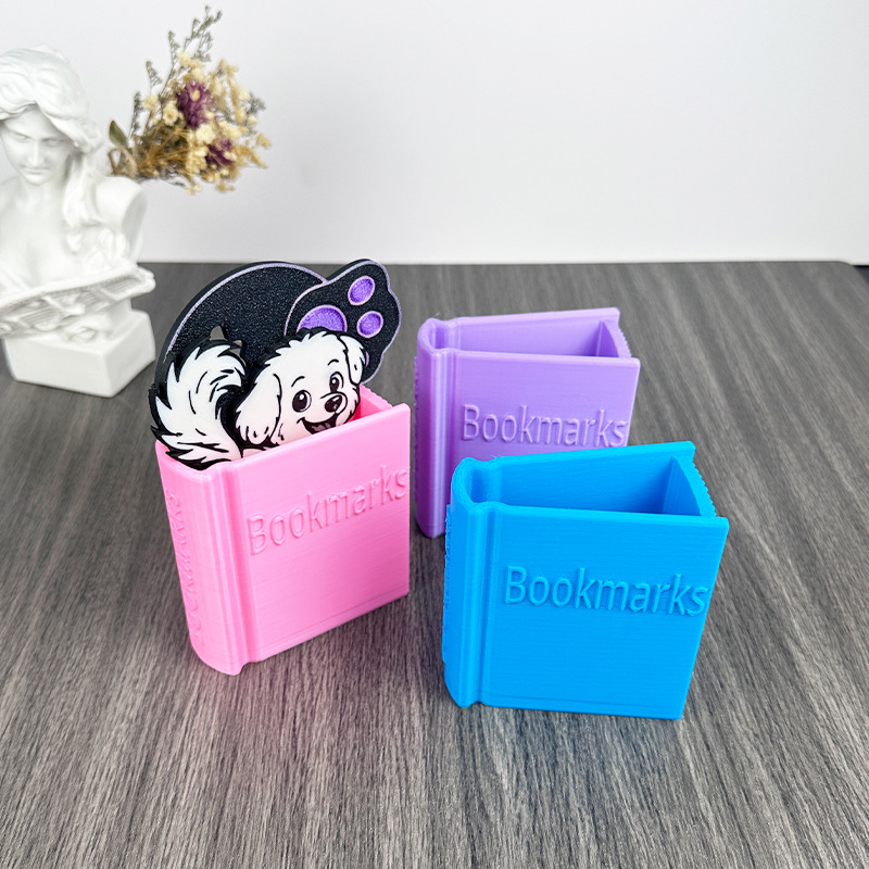 3D printed book-shaped bookmark holder