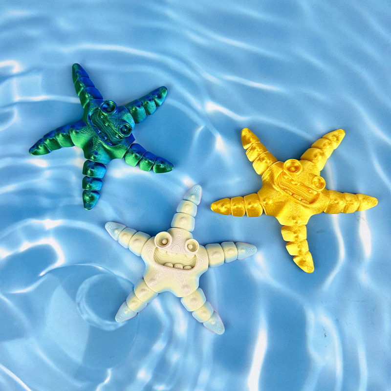 3D printed multi-colored starfish figurine