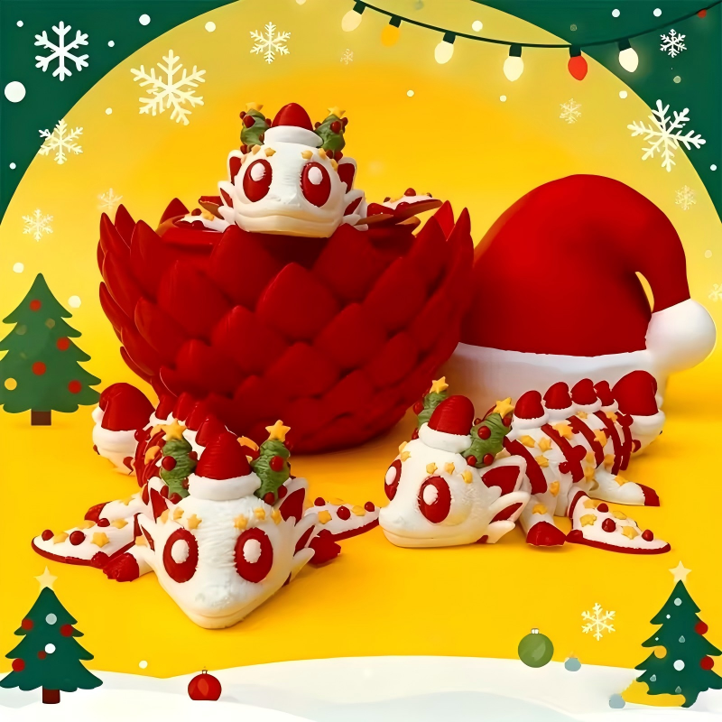 3D Printed Christmas Dragon Egg