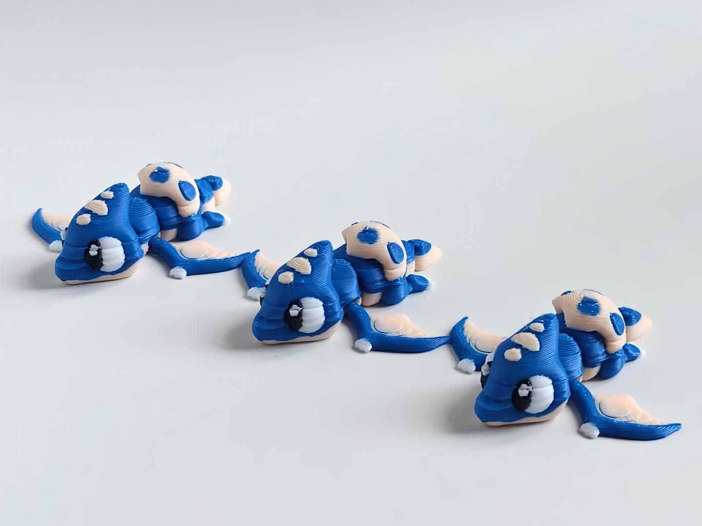 3D printed blue flying dragon figurine