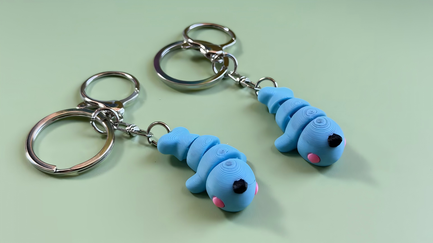 3D Printed Blue Whale Keychain