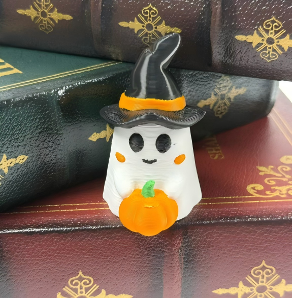 3D printed creative Halloween pumpkin-ghost decoration