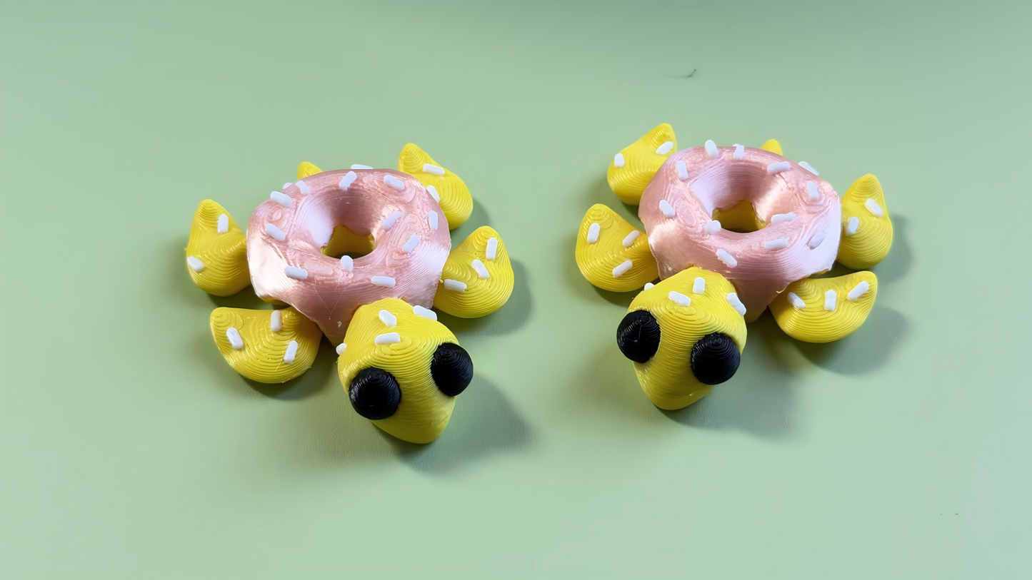 3D Printed Donut Turtle Figurine