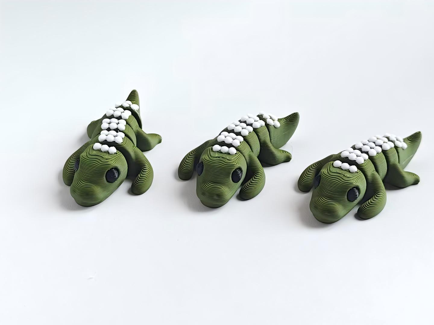 3D-printed spotted lizard figurine
