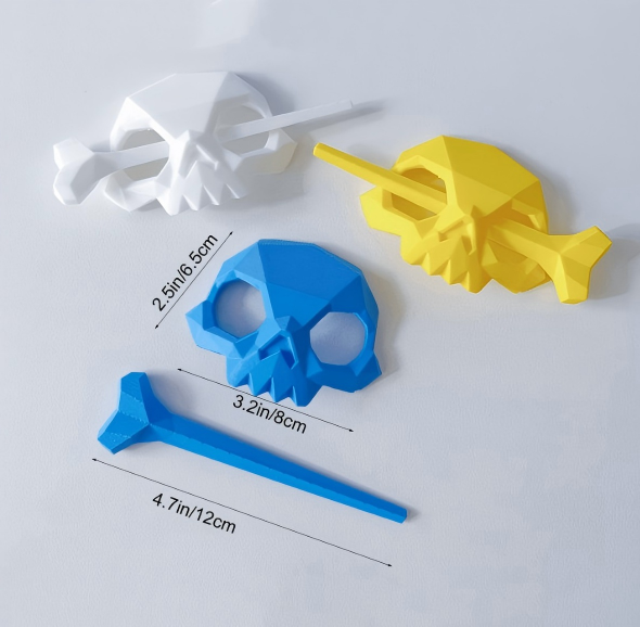 3D-printed skull headband/hair clip for Halloween party decor