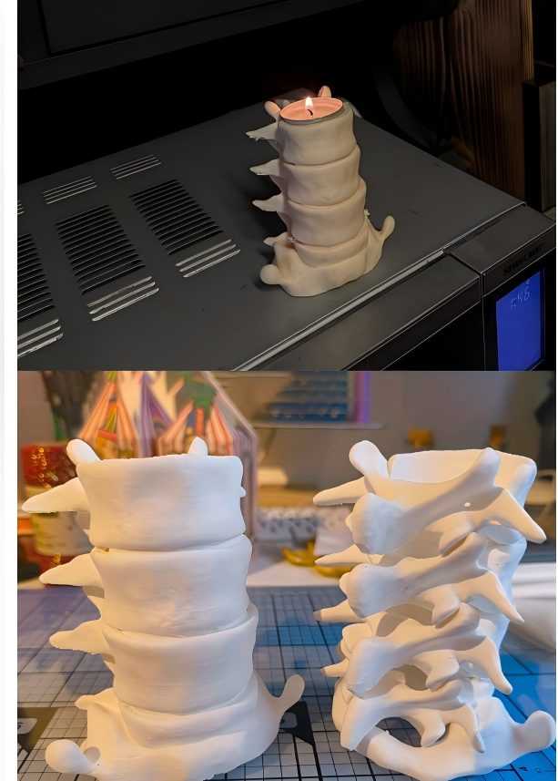 3D-printed creative skull/skeleton candle holder tabletop ornament