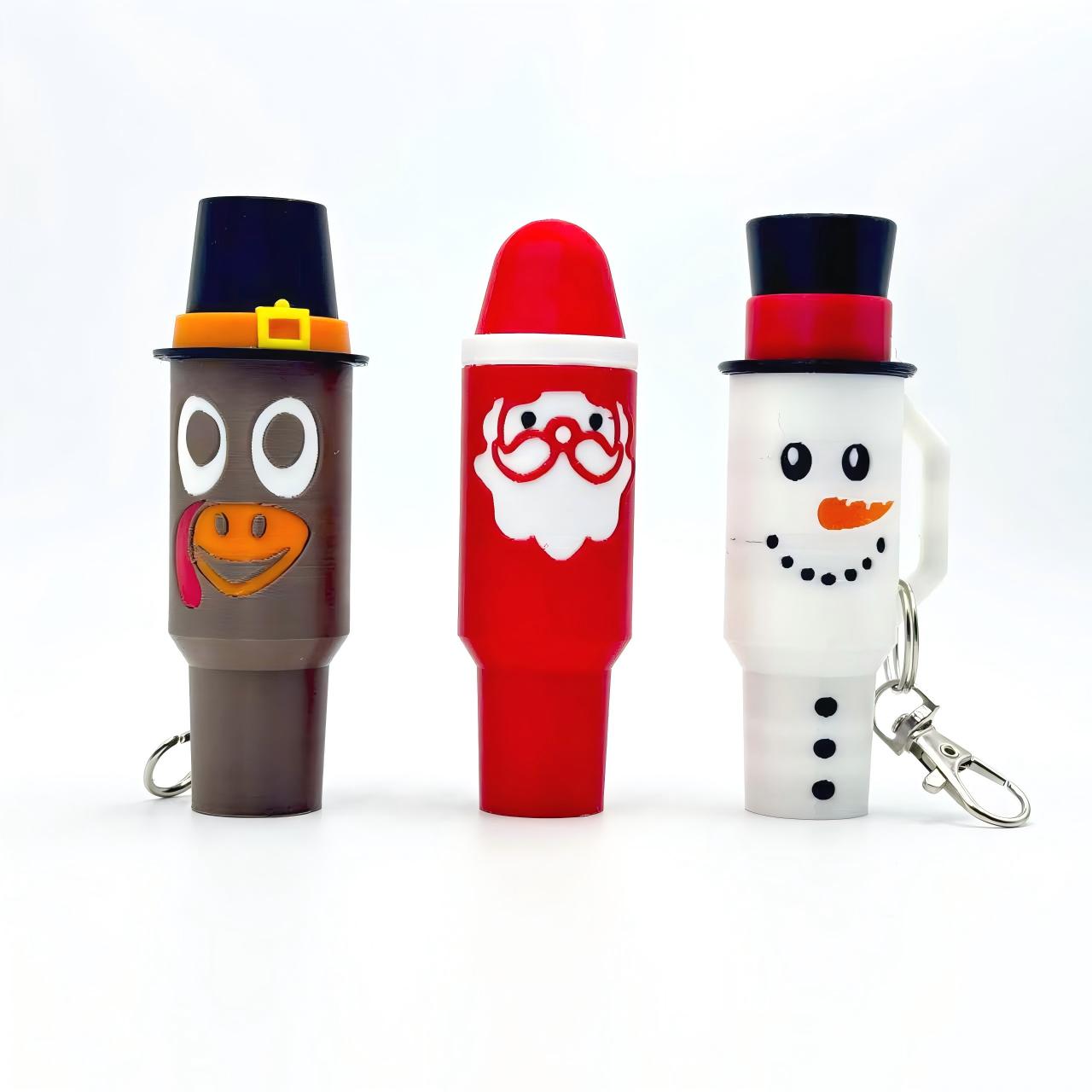 3D Printed Cartoon-Style Santa Cup Keychain