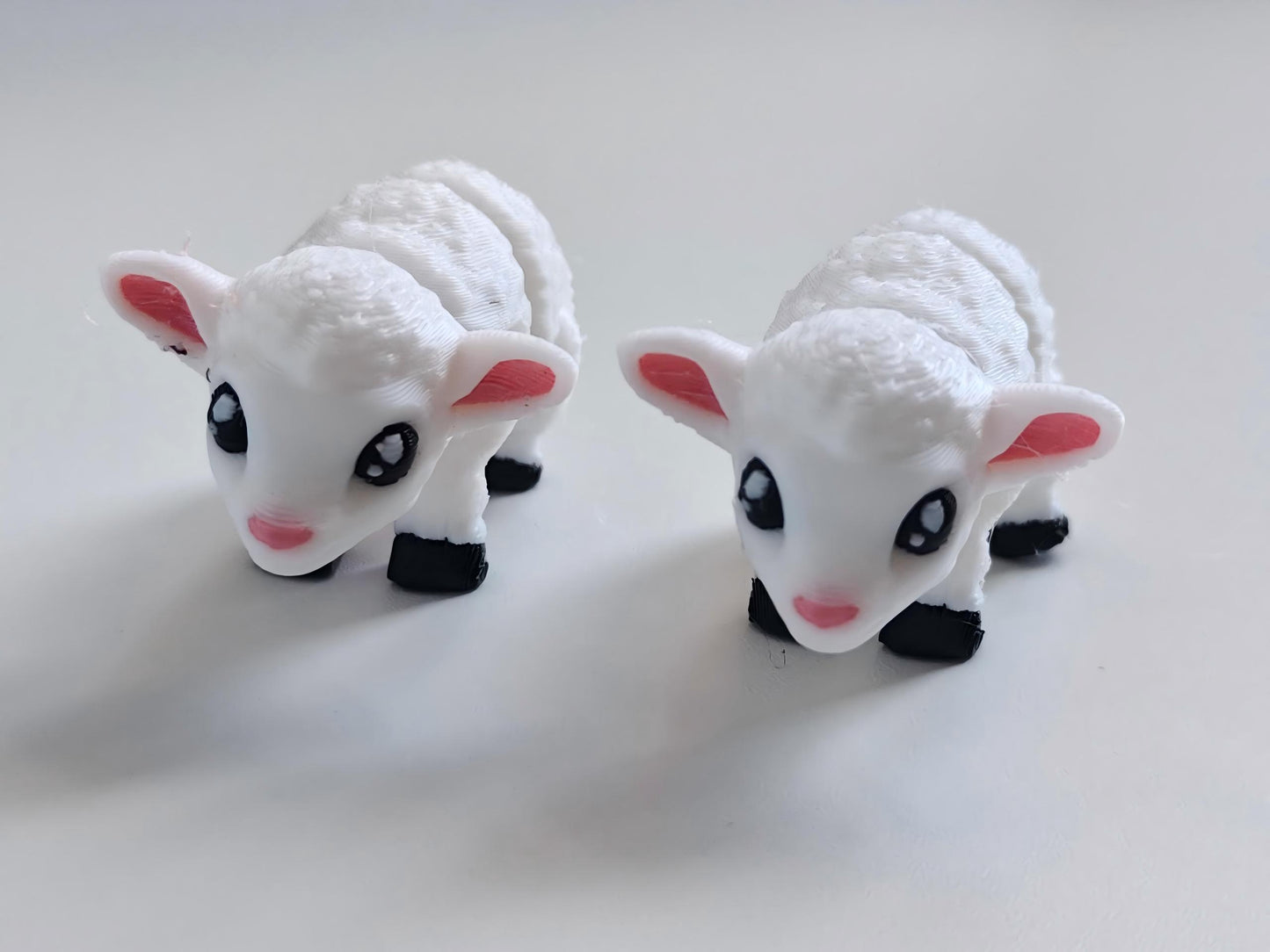 3D-printed white lamb figurine