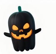 3D-Printed Halloween Pumpkin ghost Ornament