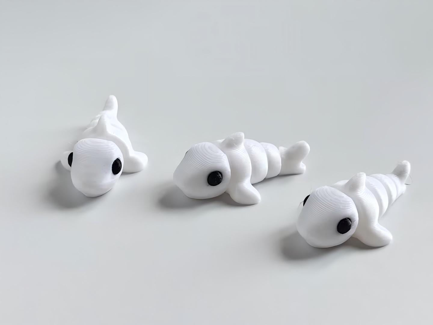 3D-printed articulated small fish figurine