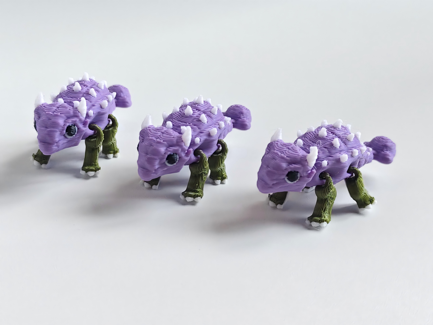 3D printed mini spiky ankylosaurus figurine