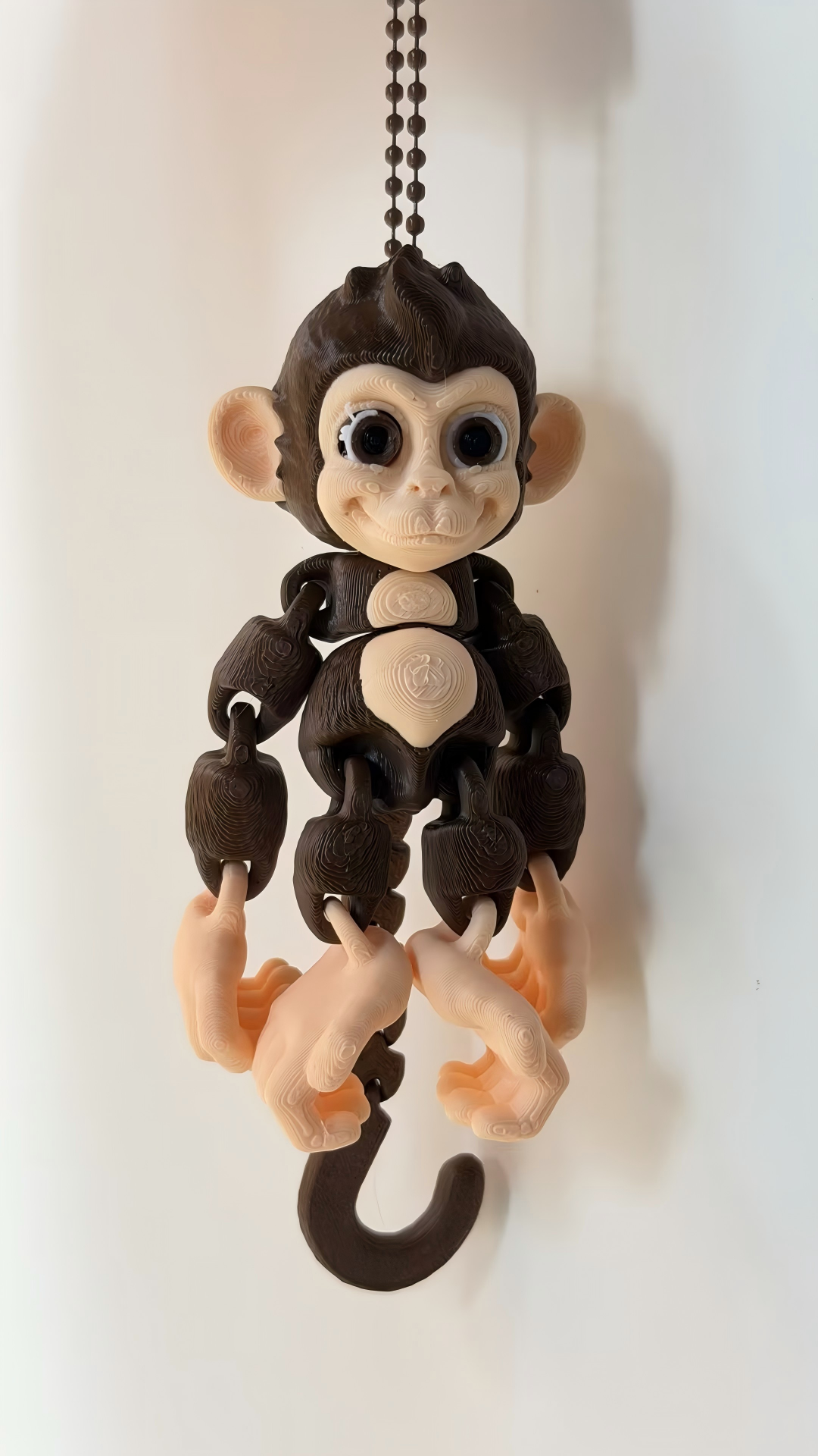 3D printed mischievous monkey keychain charm