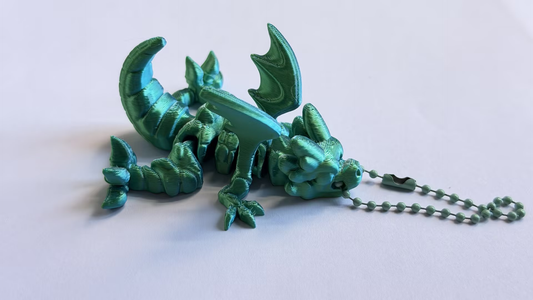3D-printed dinosaur keychain