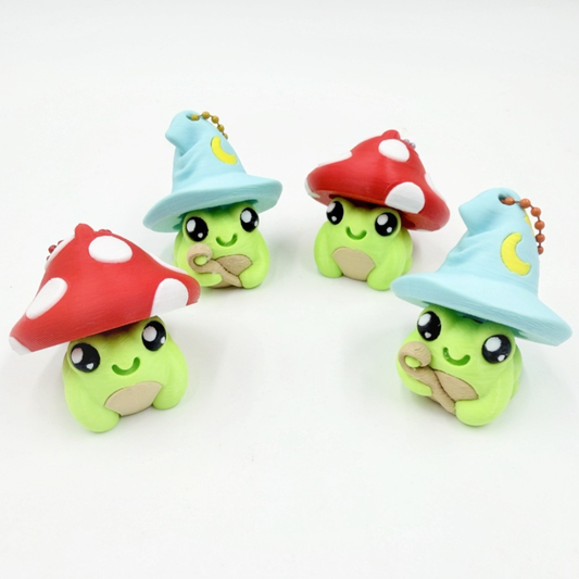 3D-printed wizard mushroom "clicker" keychain charm