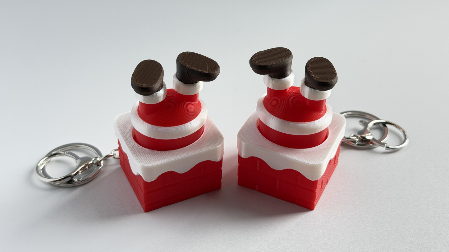 3D-printed Christmas series push-button keychain/charm