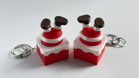 3D-printed Christmas series push-button keychain/charm