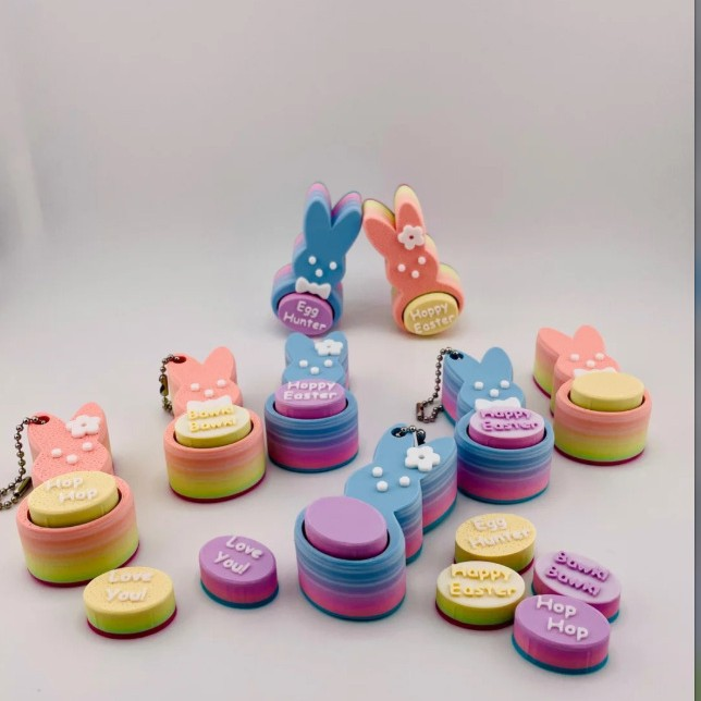 3D Printed Candy Rabbit Clicker Keychain