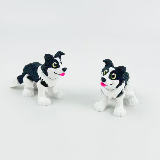 3D-printed realistic stress-relief toy: cute Border Collie model