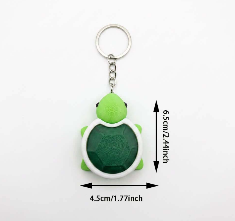 3D Printed Toy Turtle Clicker Keychain Charm